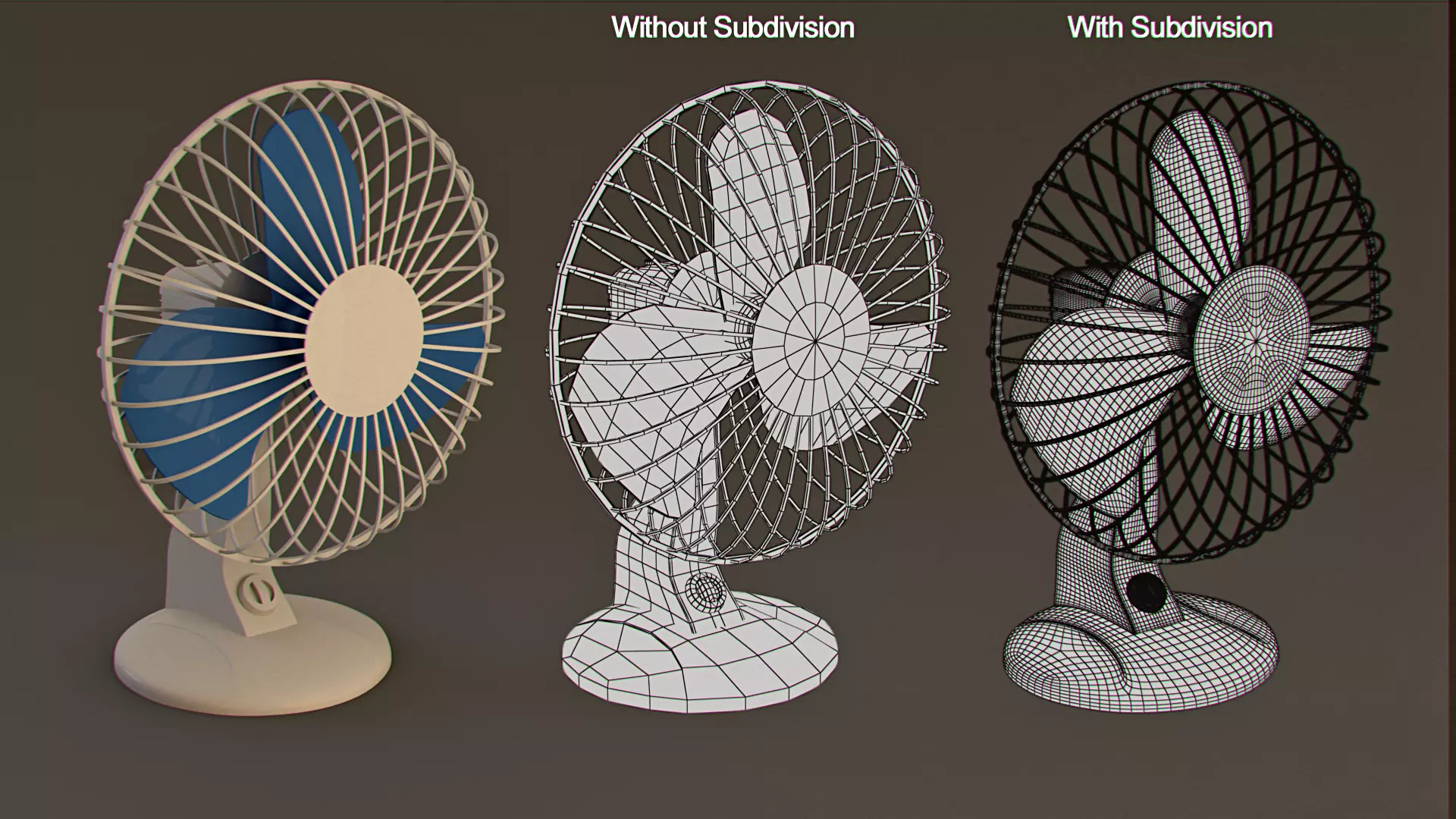 Desk and Wall Fan 3D model_0