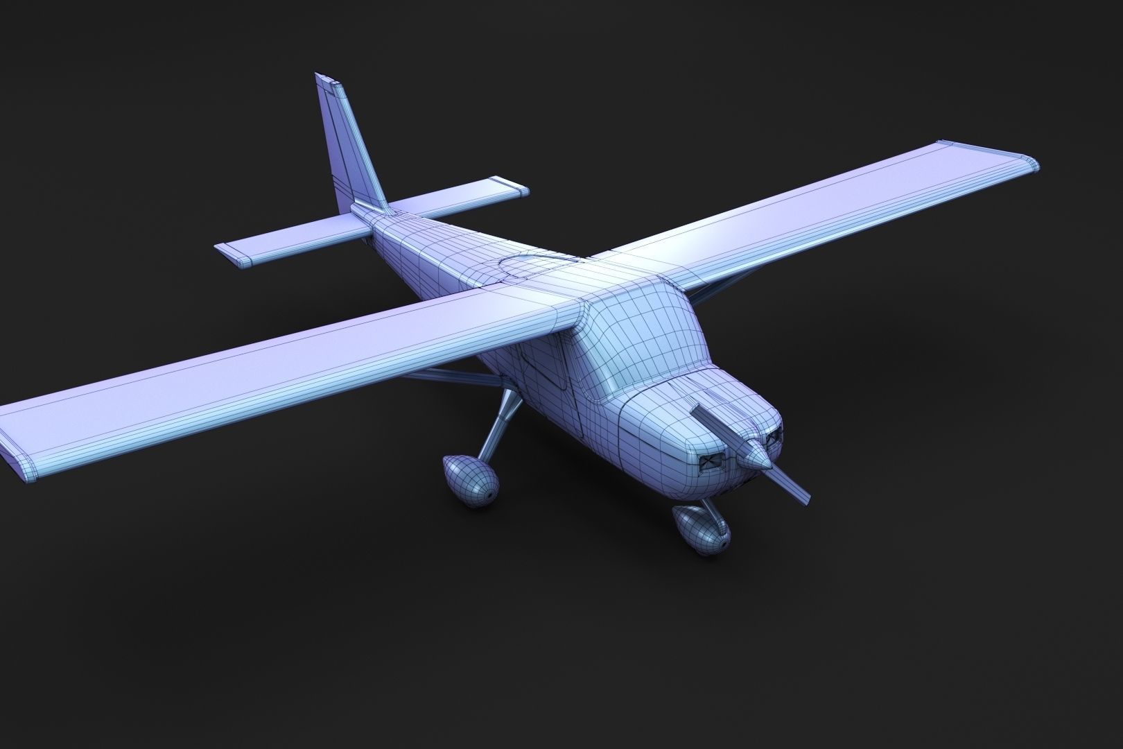 Small classic plane 3D model_14