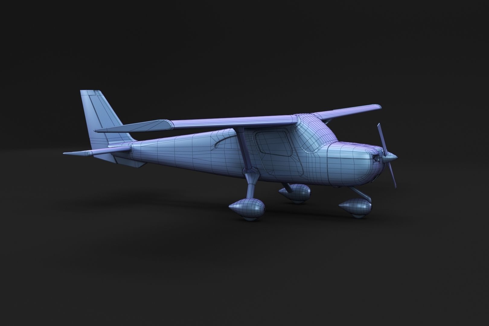Small classic plane 3D model_9