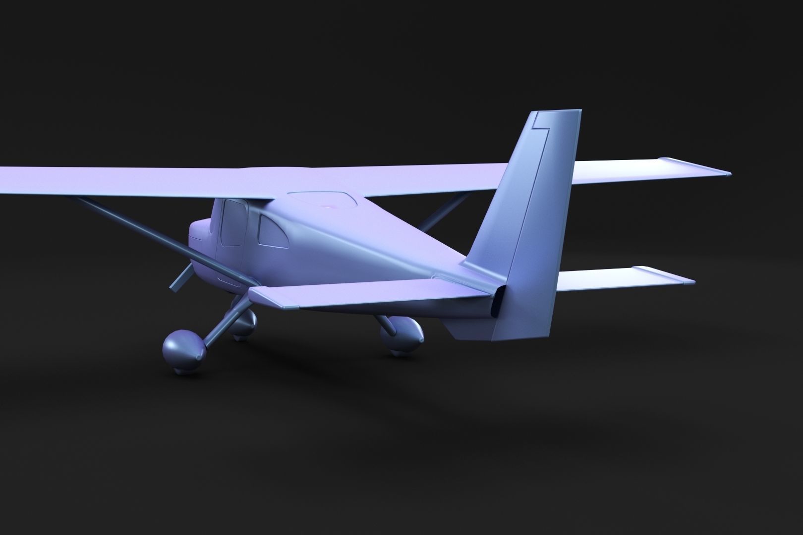 Small classic plane 3D model_4