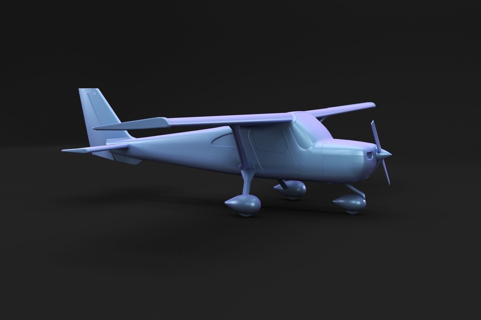 Small classic plane 3D model_2