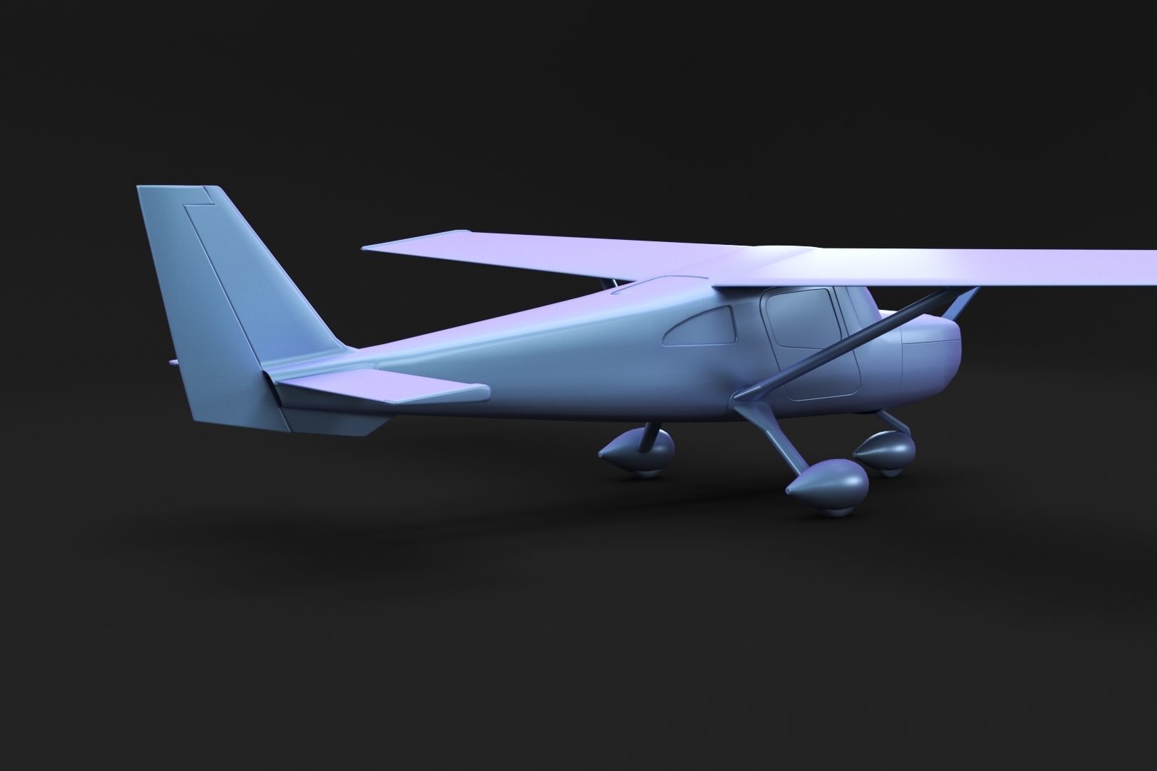 Small classic plane 3D model_5