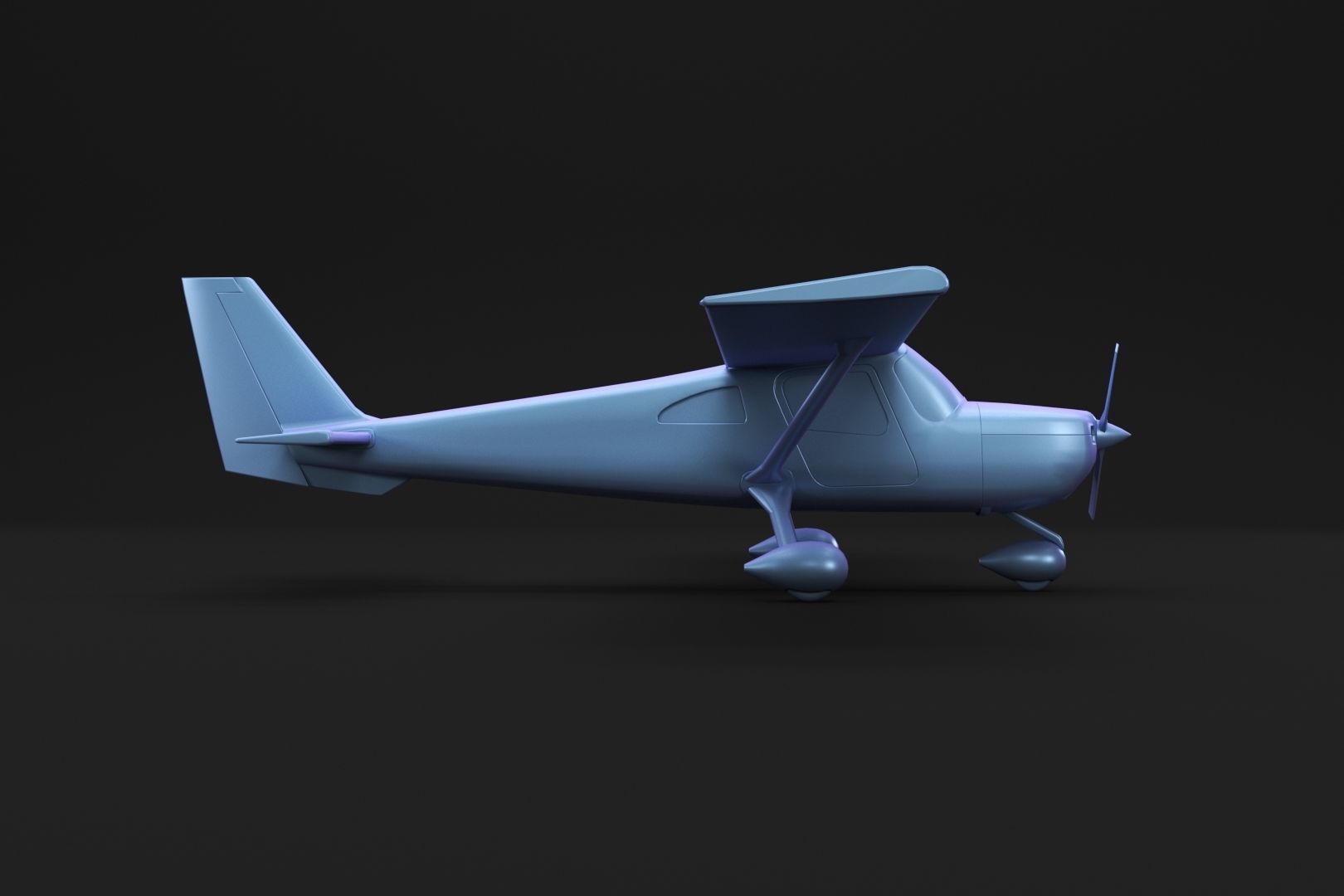 Small classic plane 3D model_8