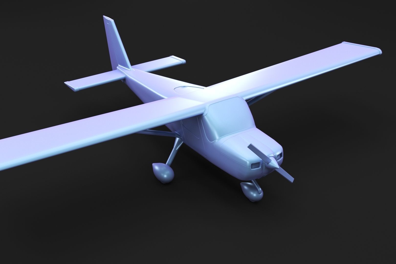 Small classic plane 3D model_7