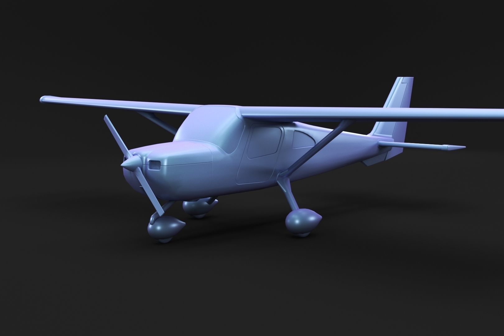 Small classic plane 3D model_3