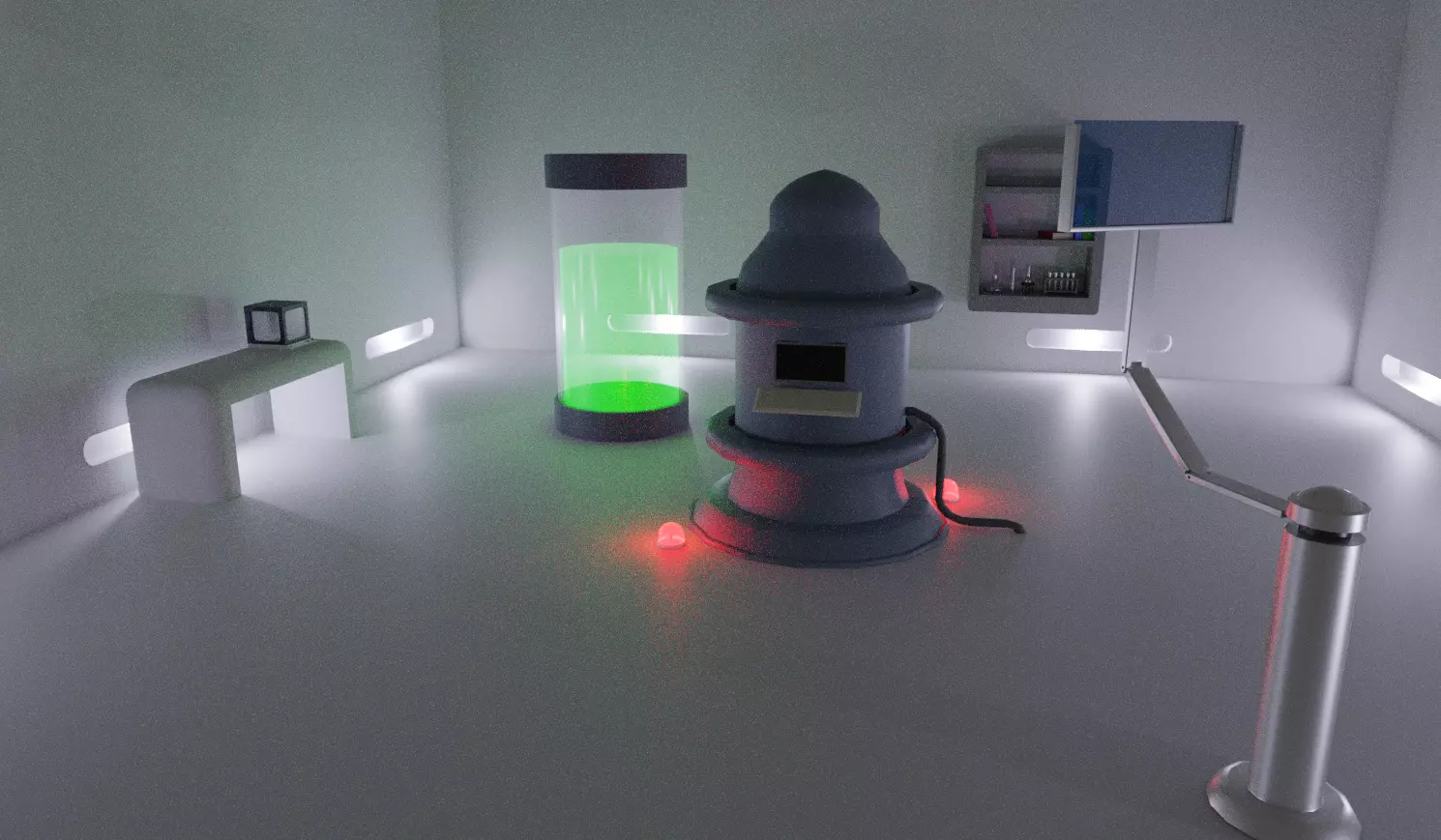 laboratory white Low-poly 3D model