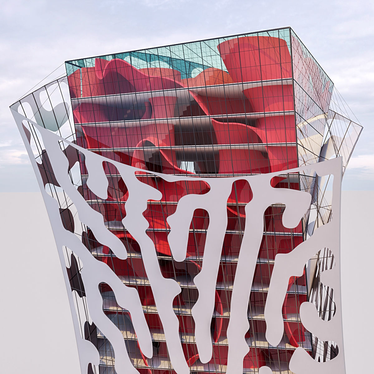 Futuristic building 19 3D model_1