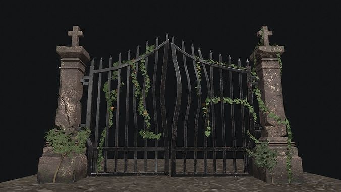 Graveyard Door Low-poly 3D model