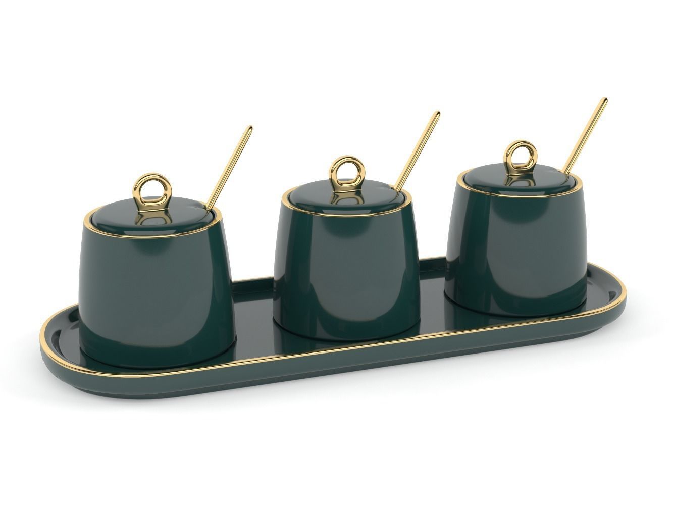 Green Ceramic Sugar Bowls