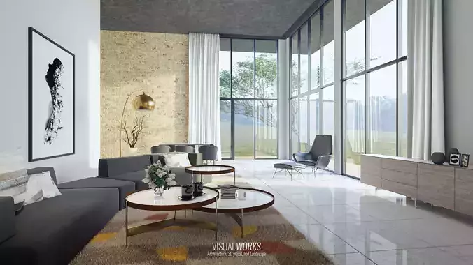 LIVING ROOM SCENE - VRAY NEXT FOR SKETCHUP 3D model