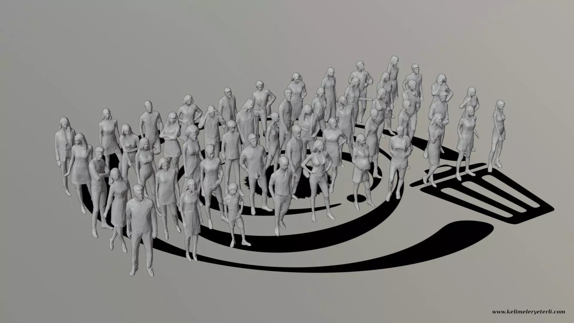 Low Poly People Pack 011 - 50 Pieces R Low-poly 3D model_0