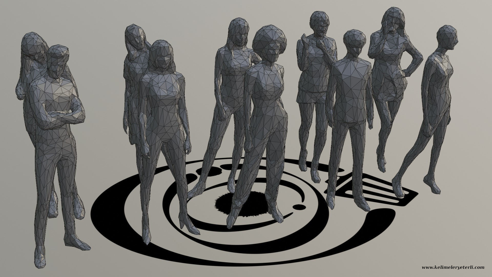 Low Poly People Pack 011 - 50 Pieces R Low-poly 3D model_9