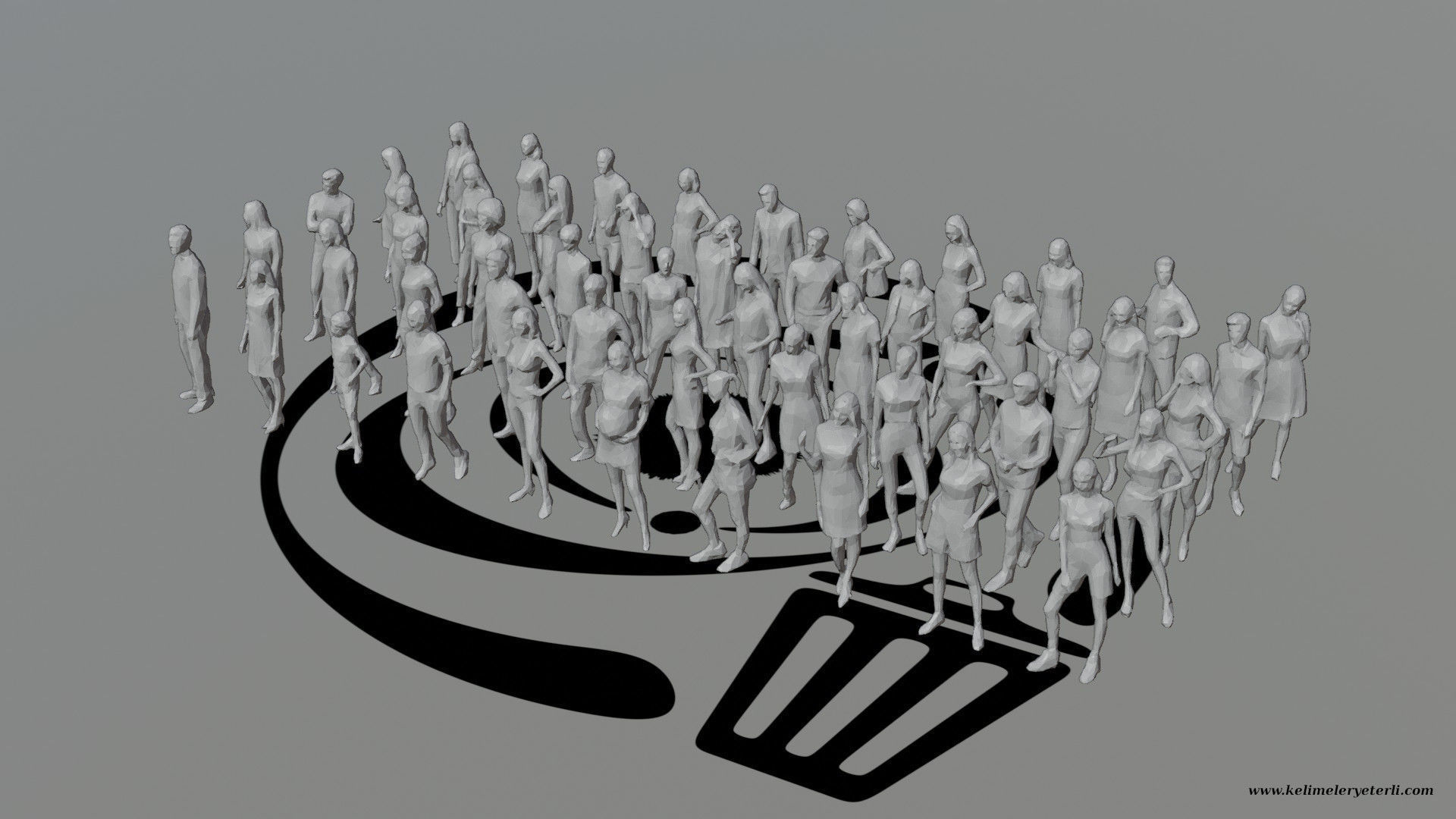 Low Poly People Pack 011 - 50 Pieces R Low-poly 3D model_2