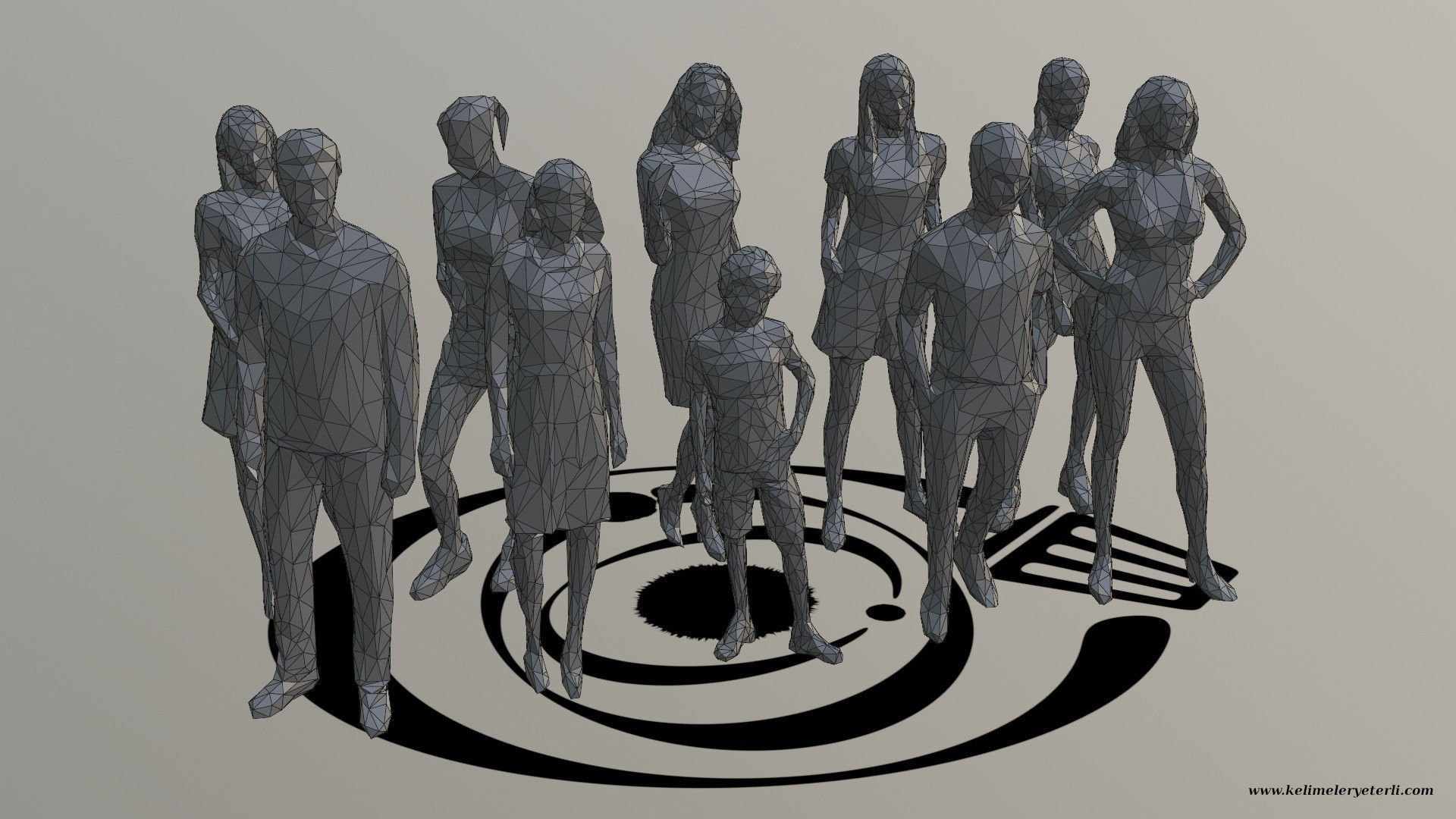 Low Poly People Pack 011 - 50 Pieces R Low-poly 3D model_5