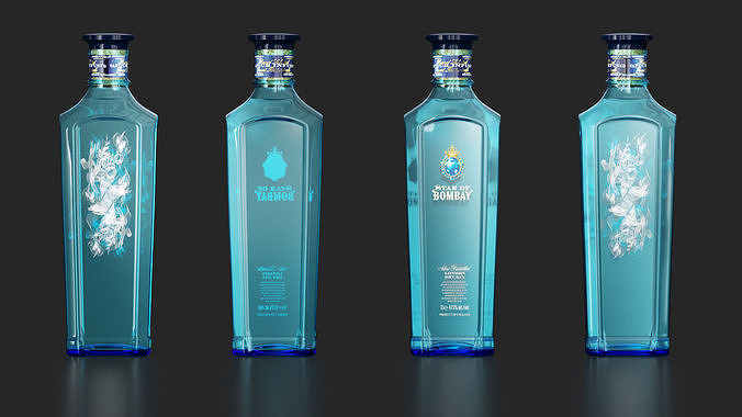 Star of Bombay  English Estate Gin bottles set 02  3D model 6