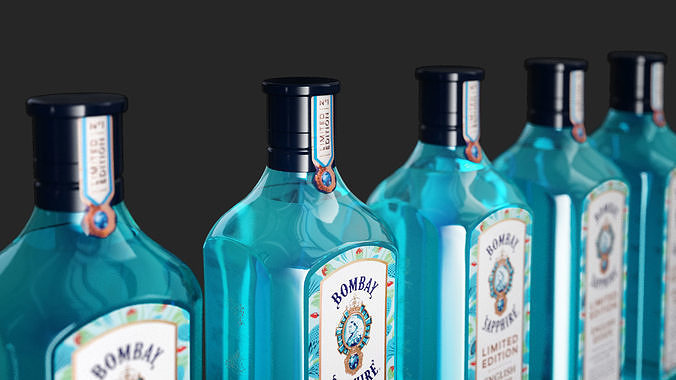 Star of Bombay  English Estate Gin bottles set 02  3D model 7
