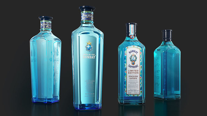 Star of Bombay  English Estate Gin bottles set 02  3D model 2