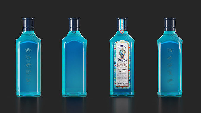 Star of Bombay  English Estate Gin bottles set 02  3D model 5