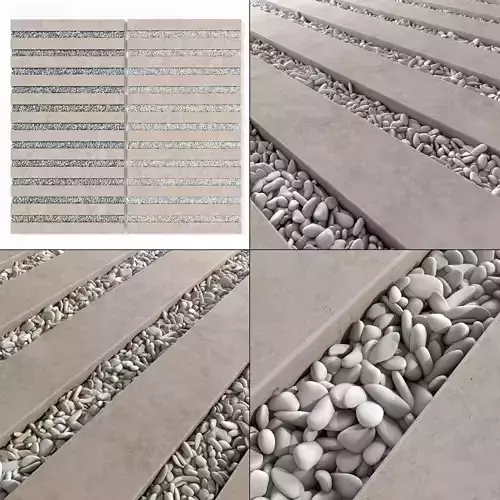 Paving long line plate pebble n1