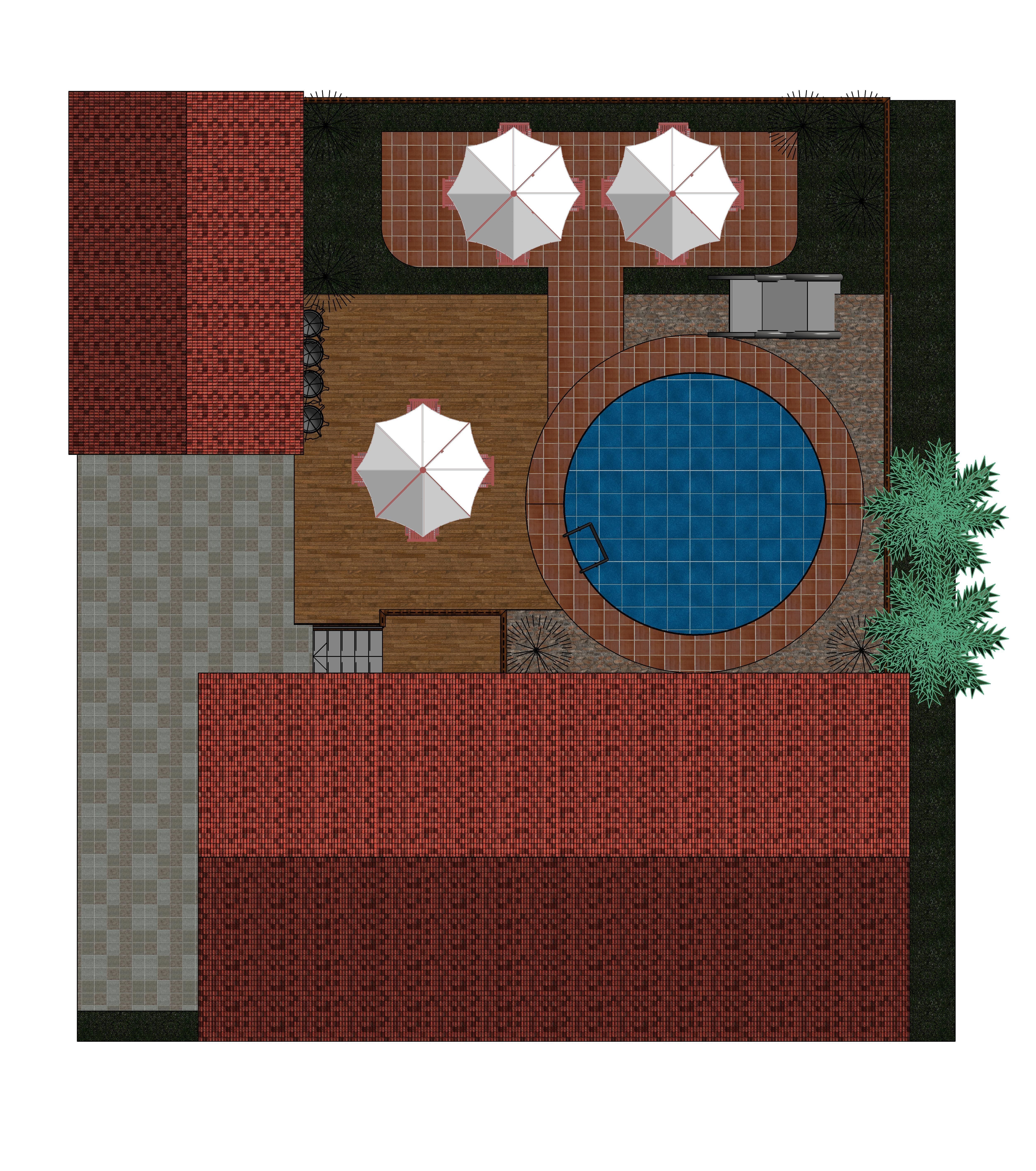 back yard design 3d max visualisation 3d modelling 3D print model_5