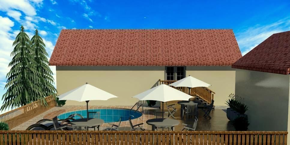 back yard design 3d max visualisation 3d modelling 3D print model_1