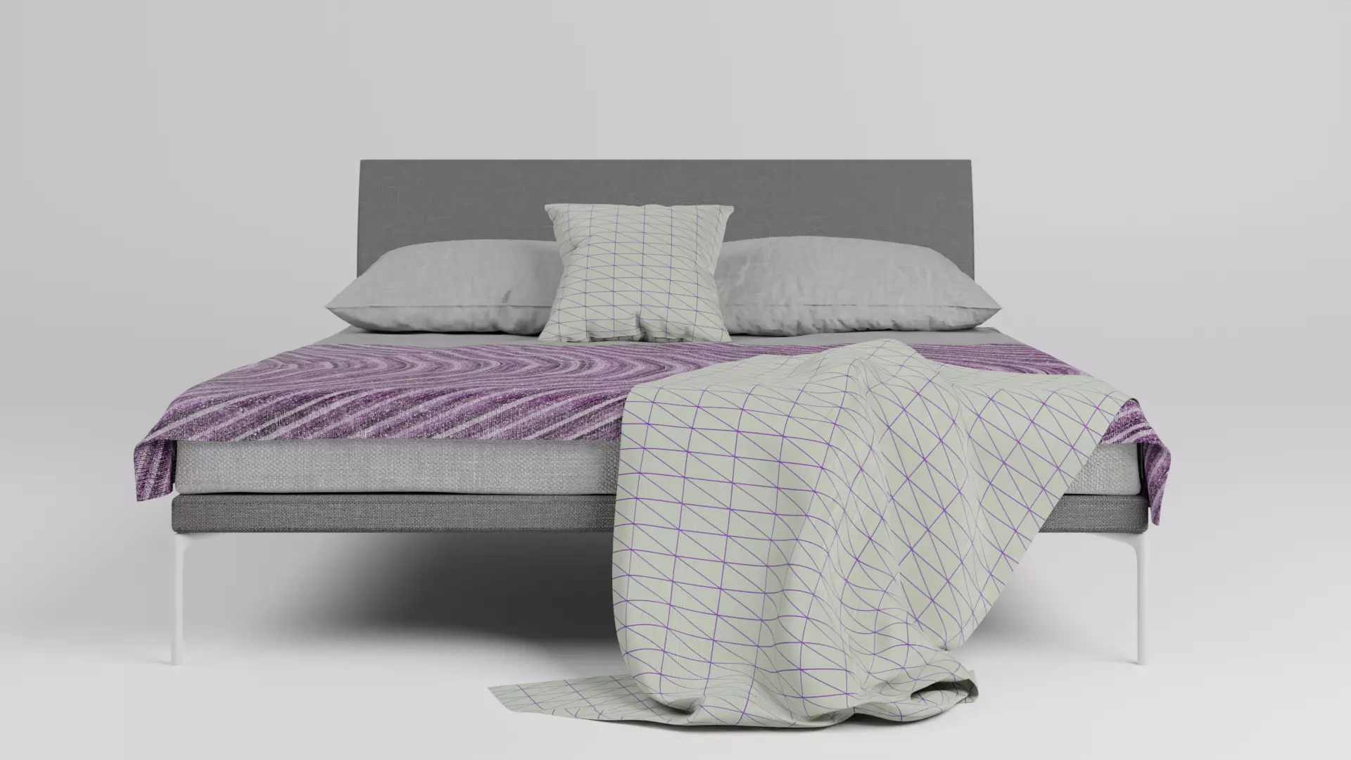 Bed 3D MODEL with blanket 3D model_0