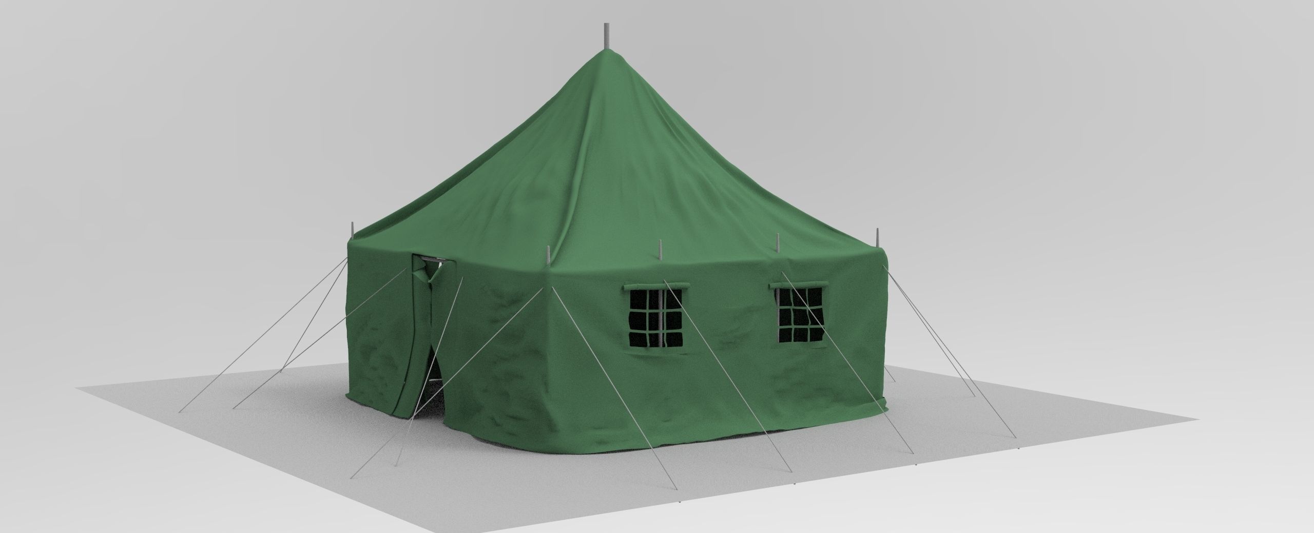 Canvas tent 3D model_10