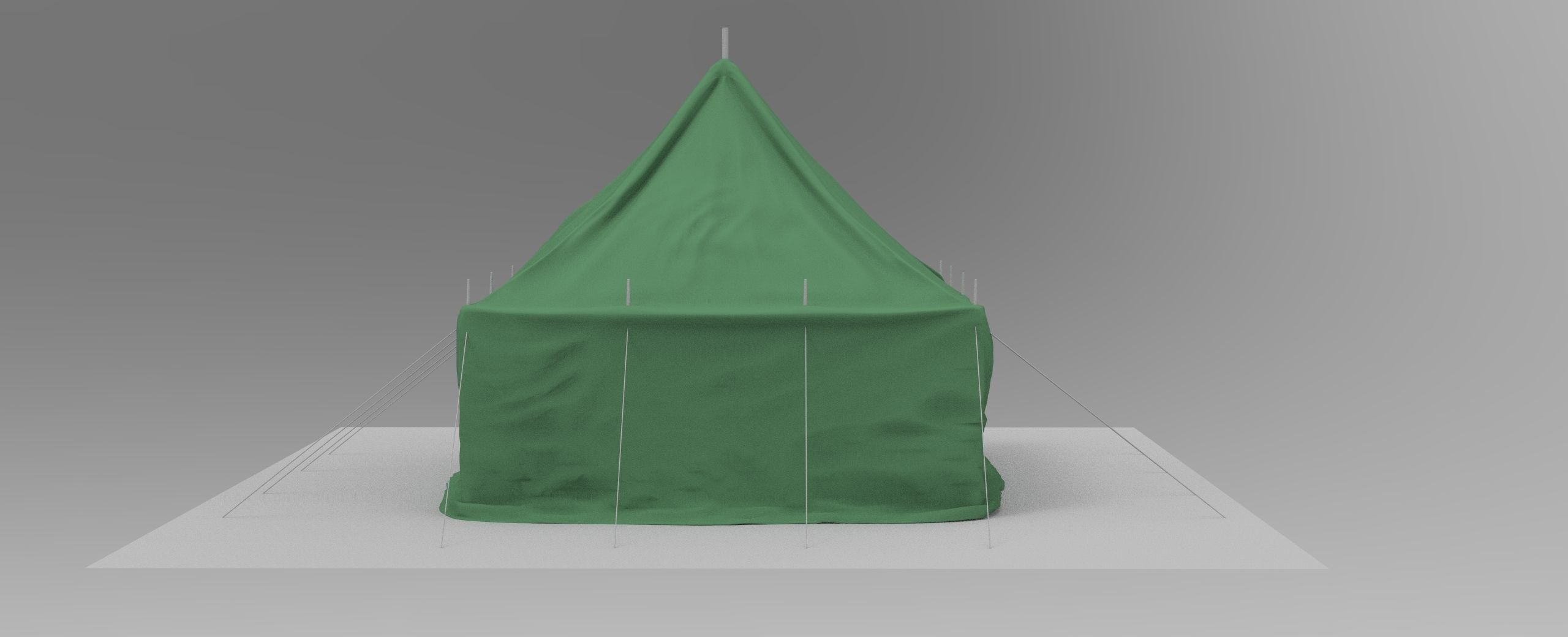 Canvas tent 3D model_6