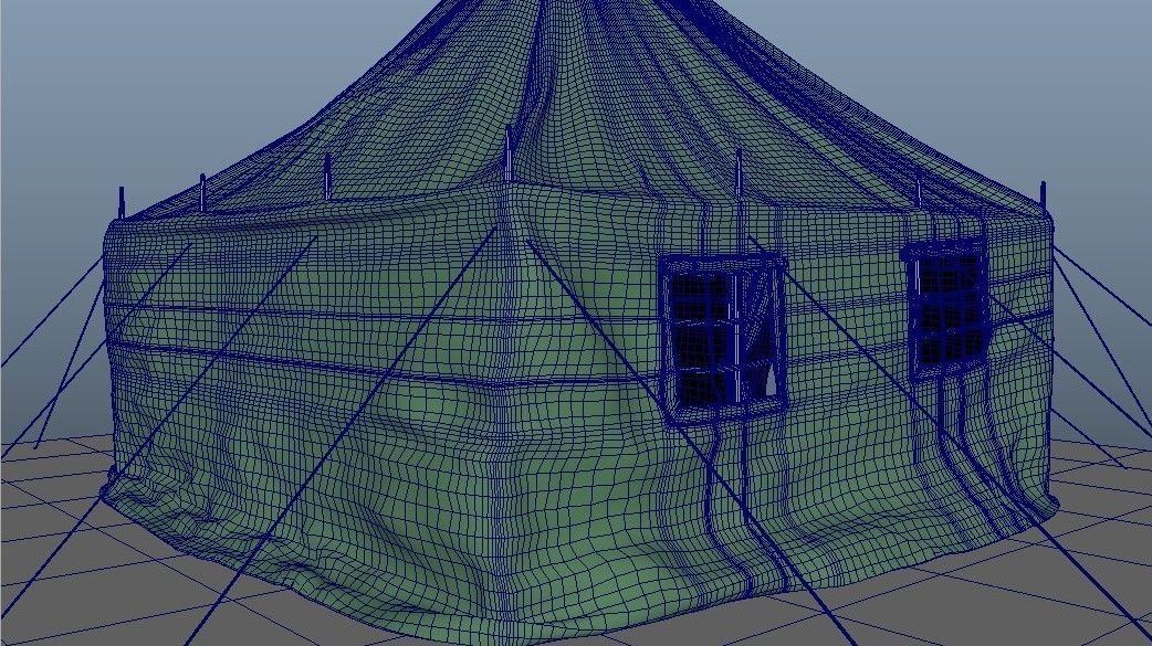 Canvas tent 3D model_16