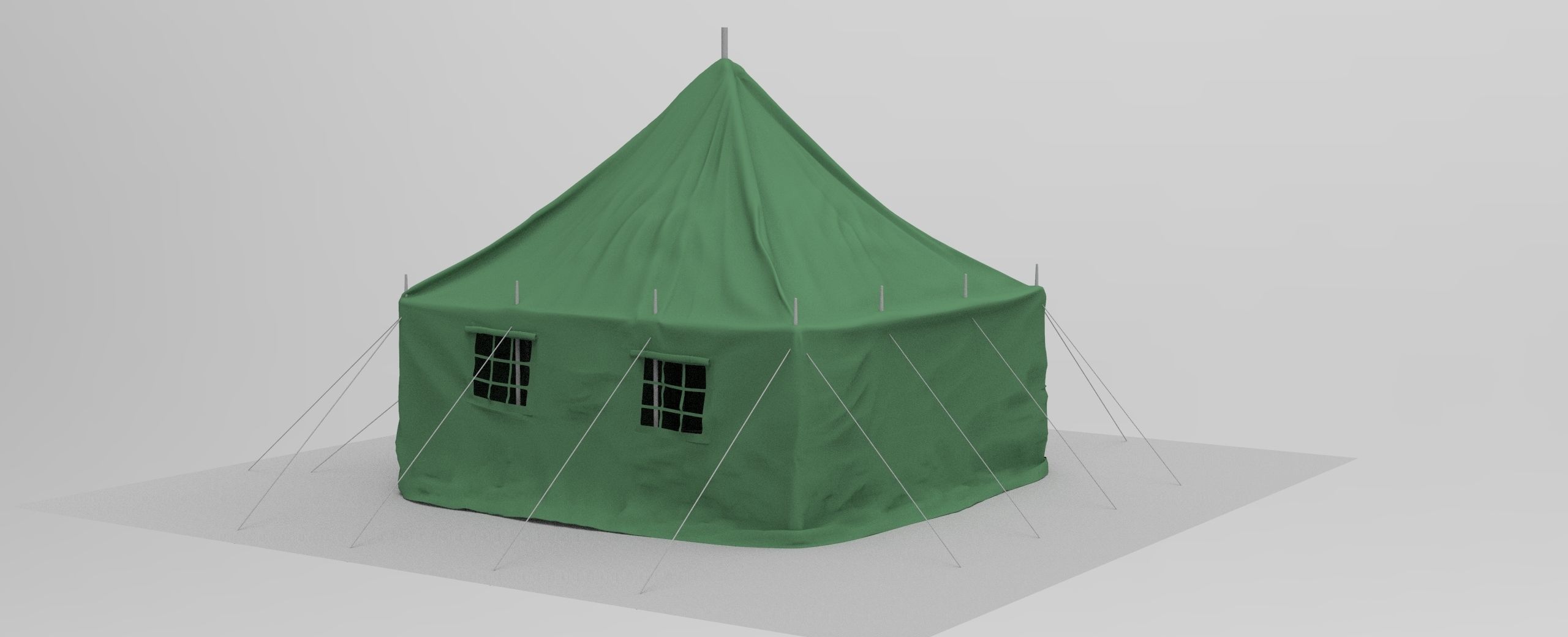 Canvas tent 3D model_8