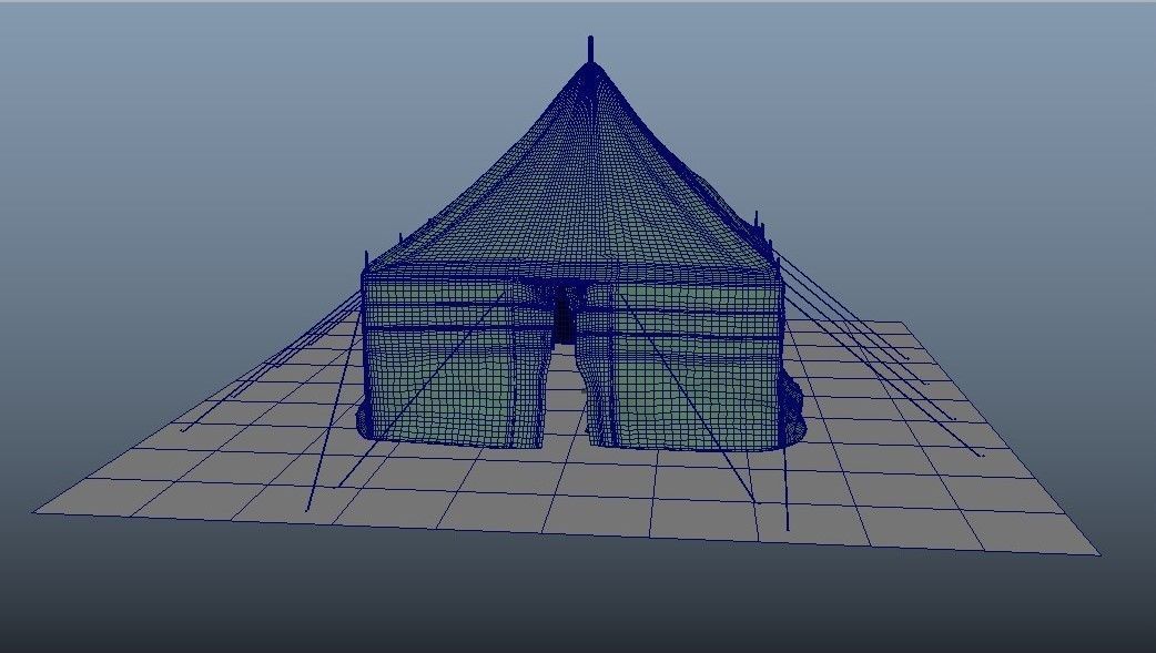 Canvas tent 3D model_14