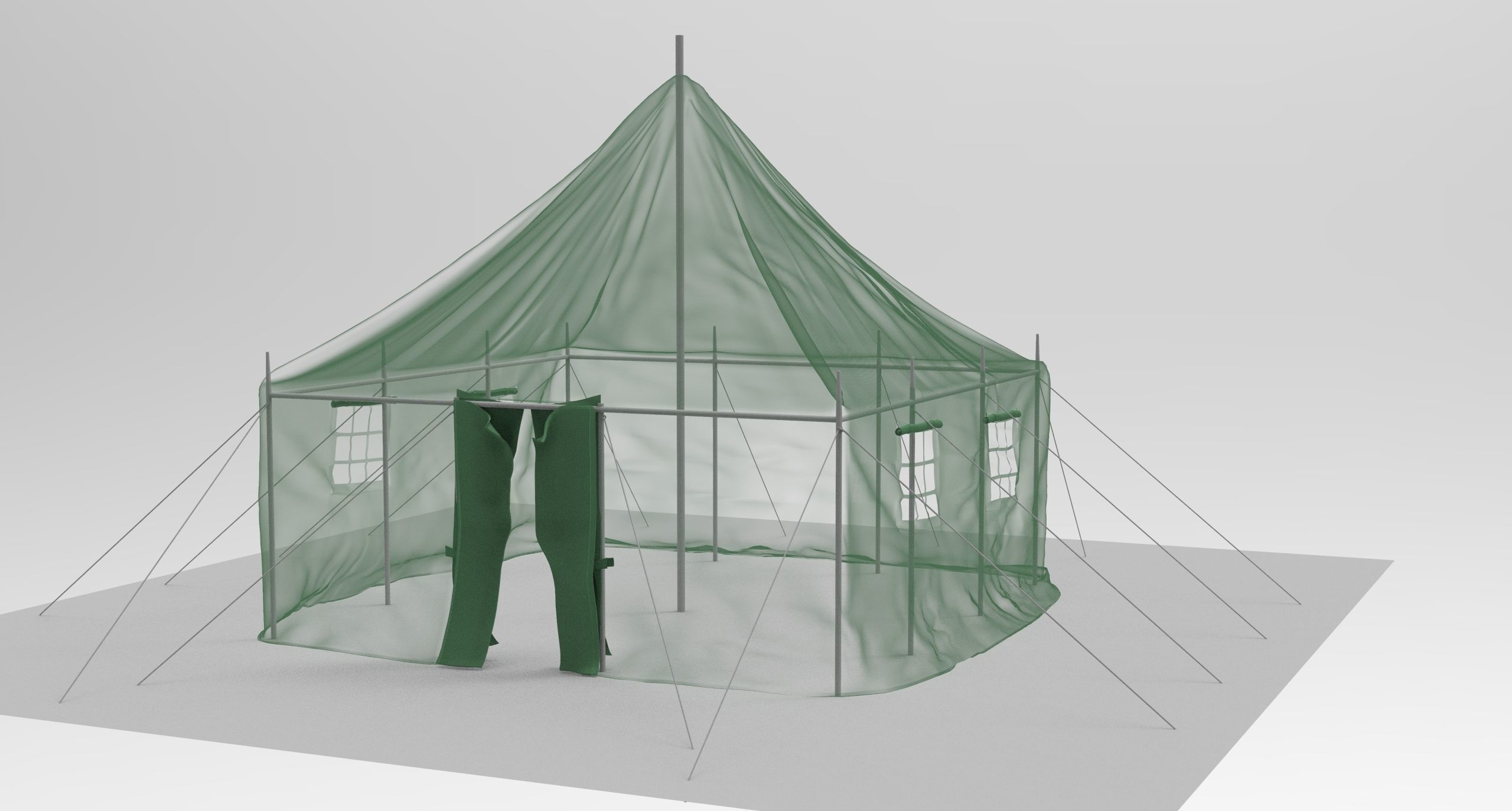 Canvas tent 3D model_13