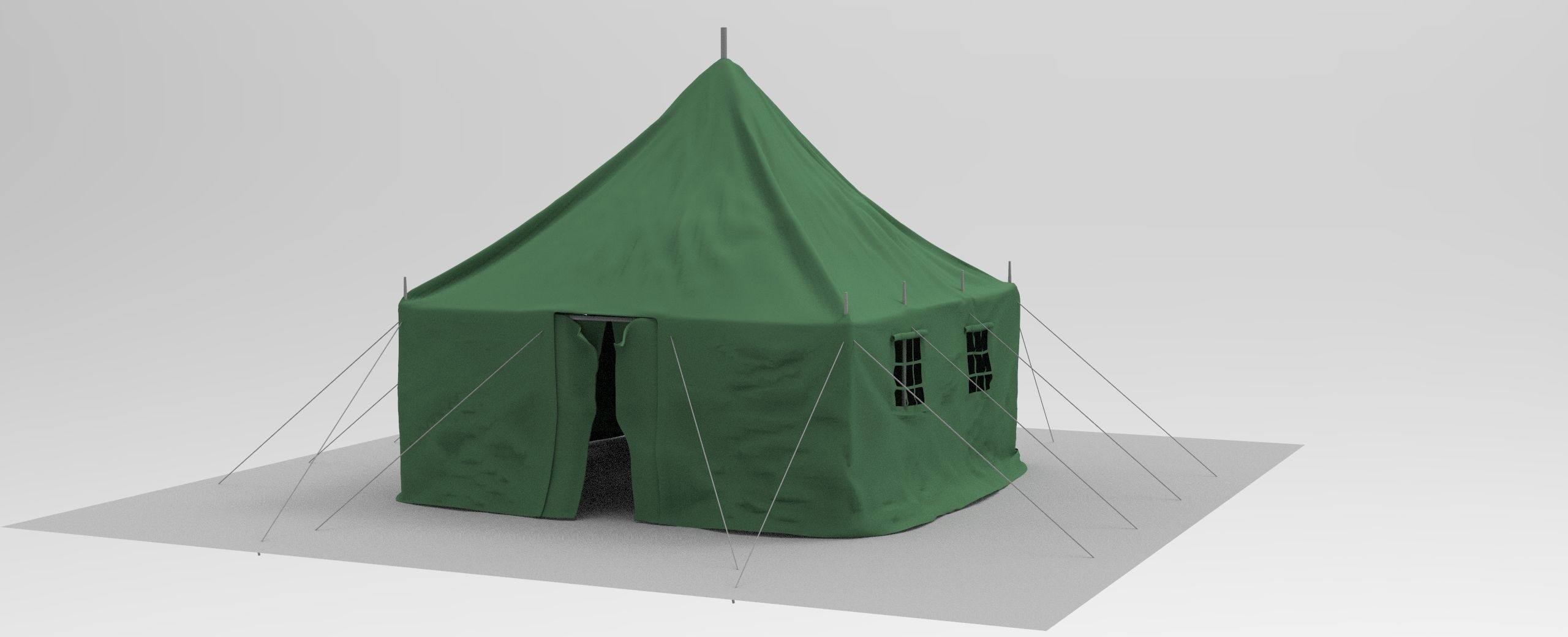 Canvas tent 3D model_11