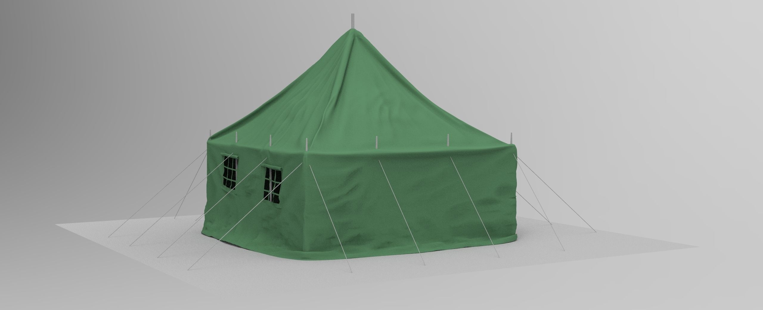 Canvas tent 3D model_7
