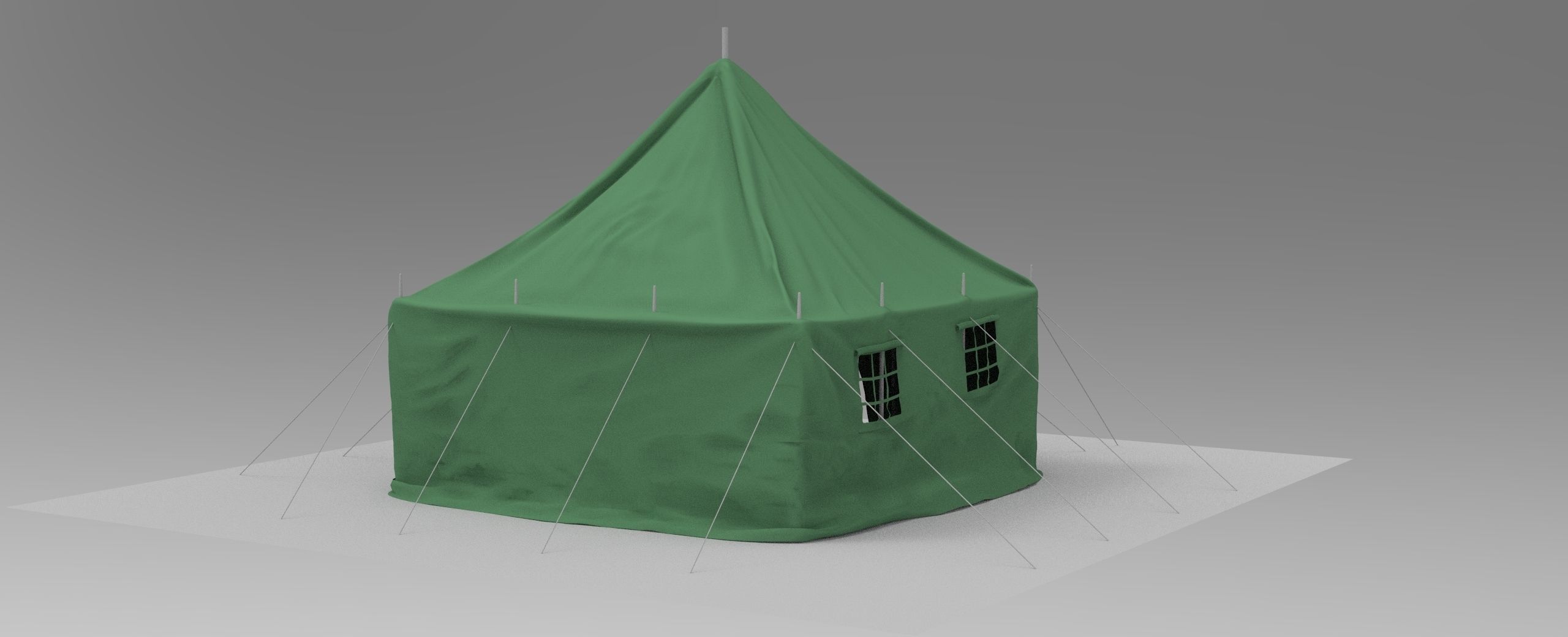 Canvas tent 3D model_5
