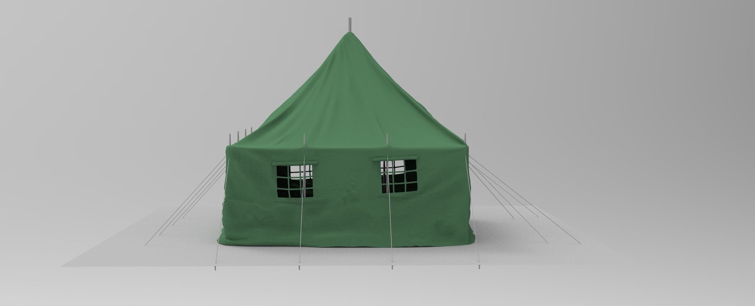 Canvas tent 3D model_3