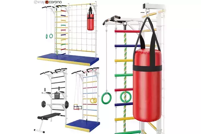 Horizontal sports bar Swedish wall RECORD Monolith 2
