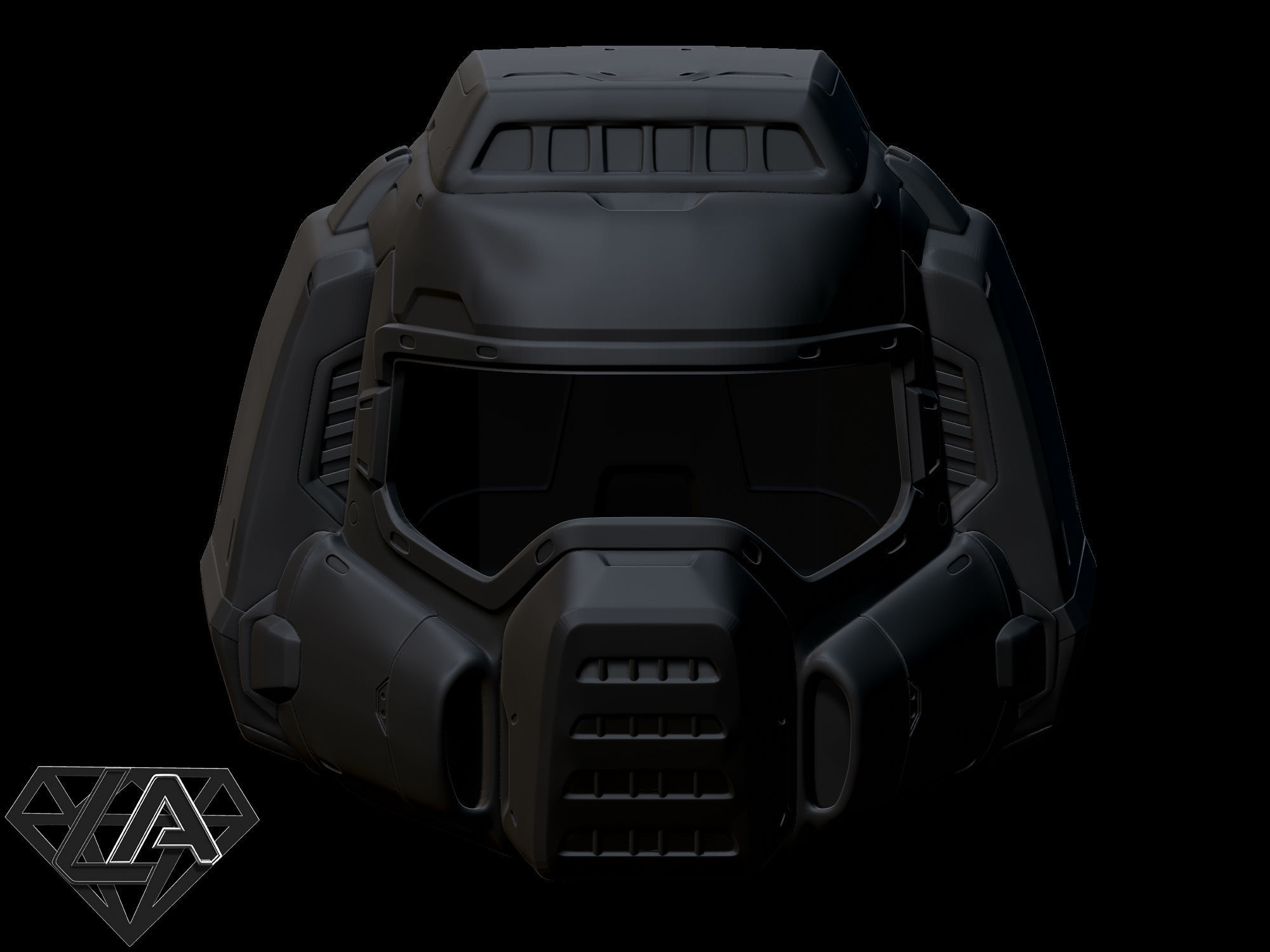 Doomguy classic helmet 3D print model_1