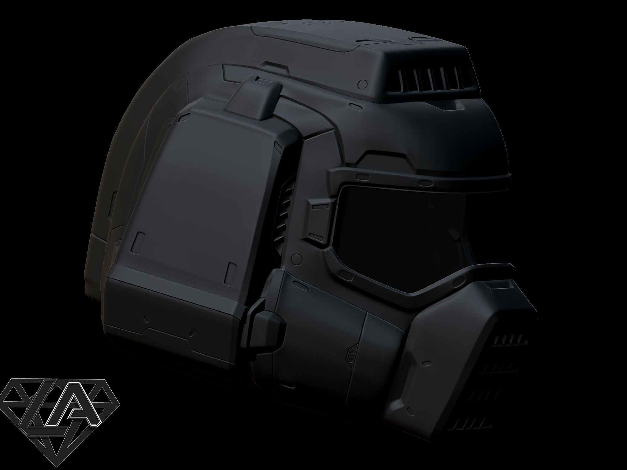 Doomguy classic helmet 3D print model_5