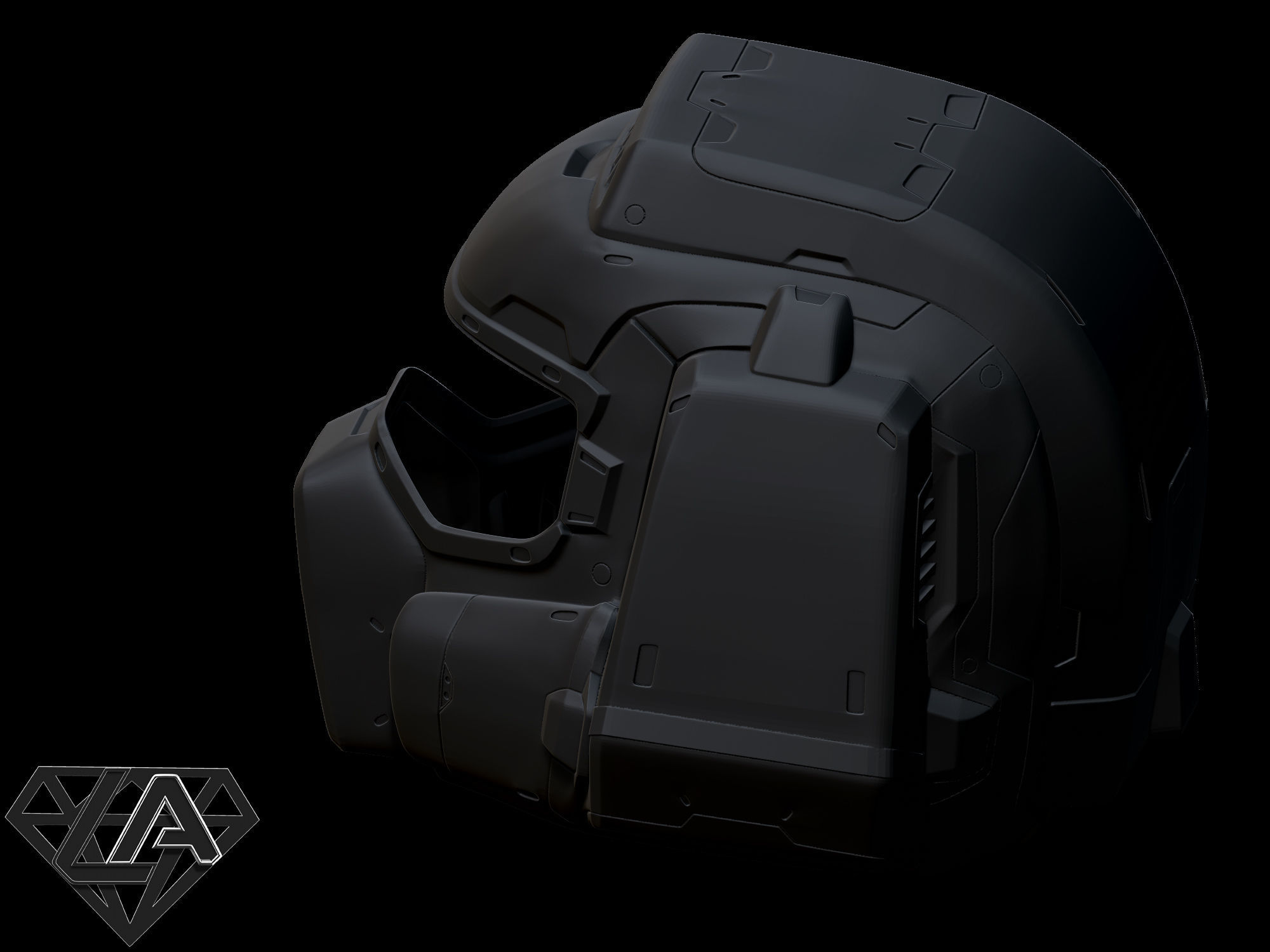 Doomguy classic helmet 3D print model_13