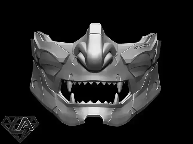 Demon CyberONI half mask 3D print model