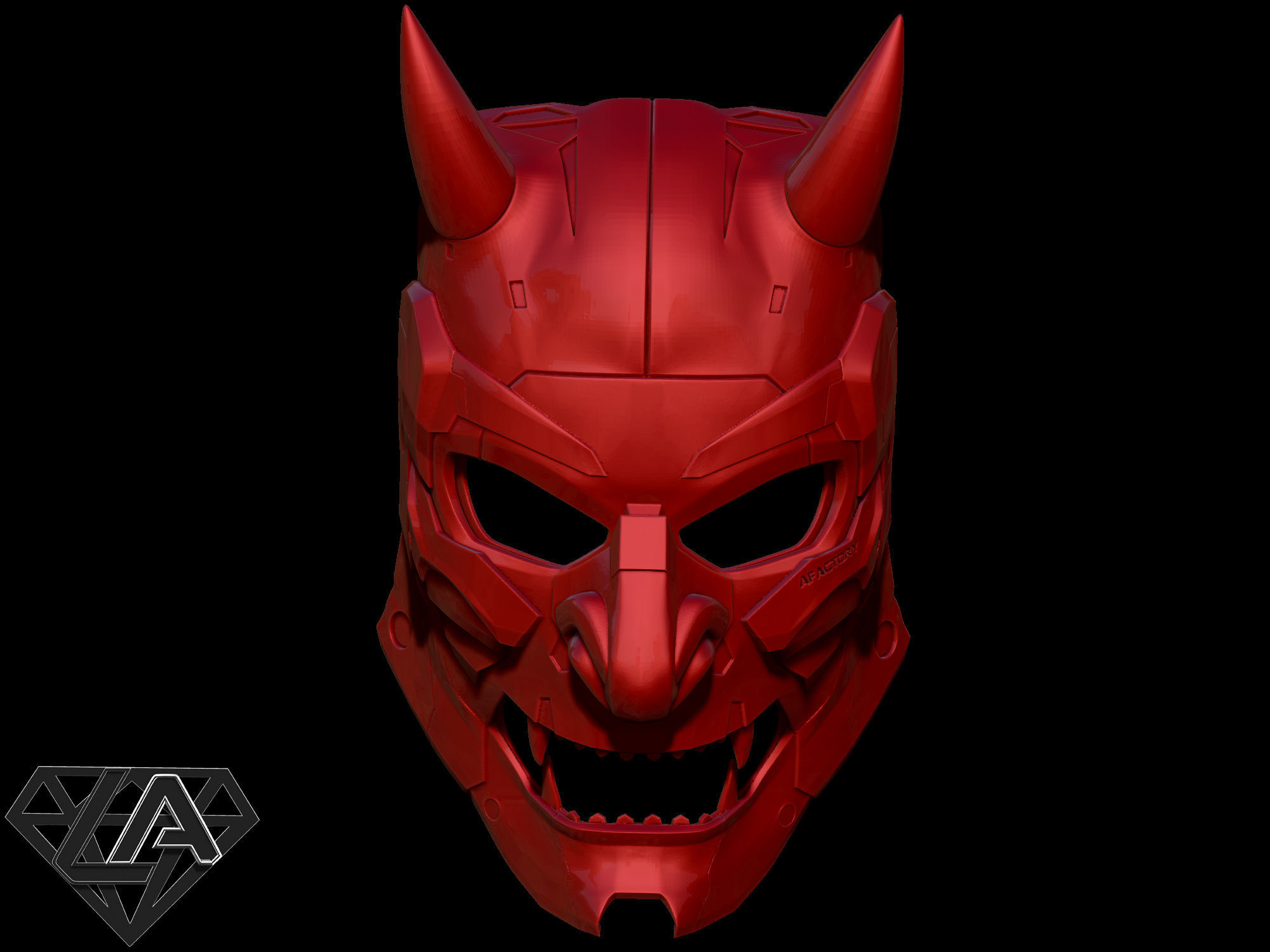 Demon CyberONI full mask 3D print model_2