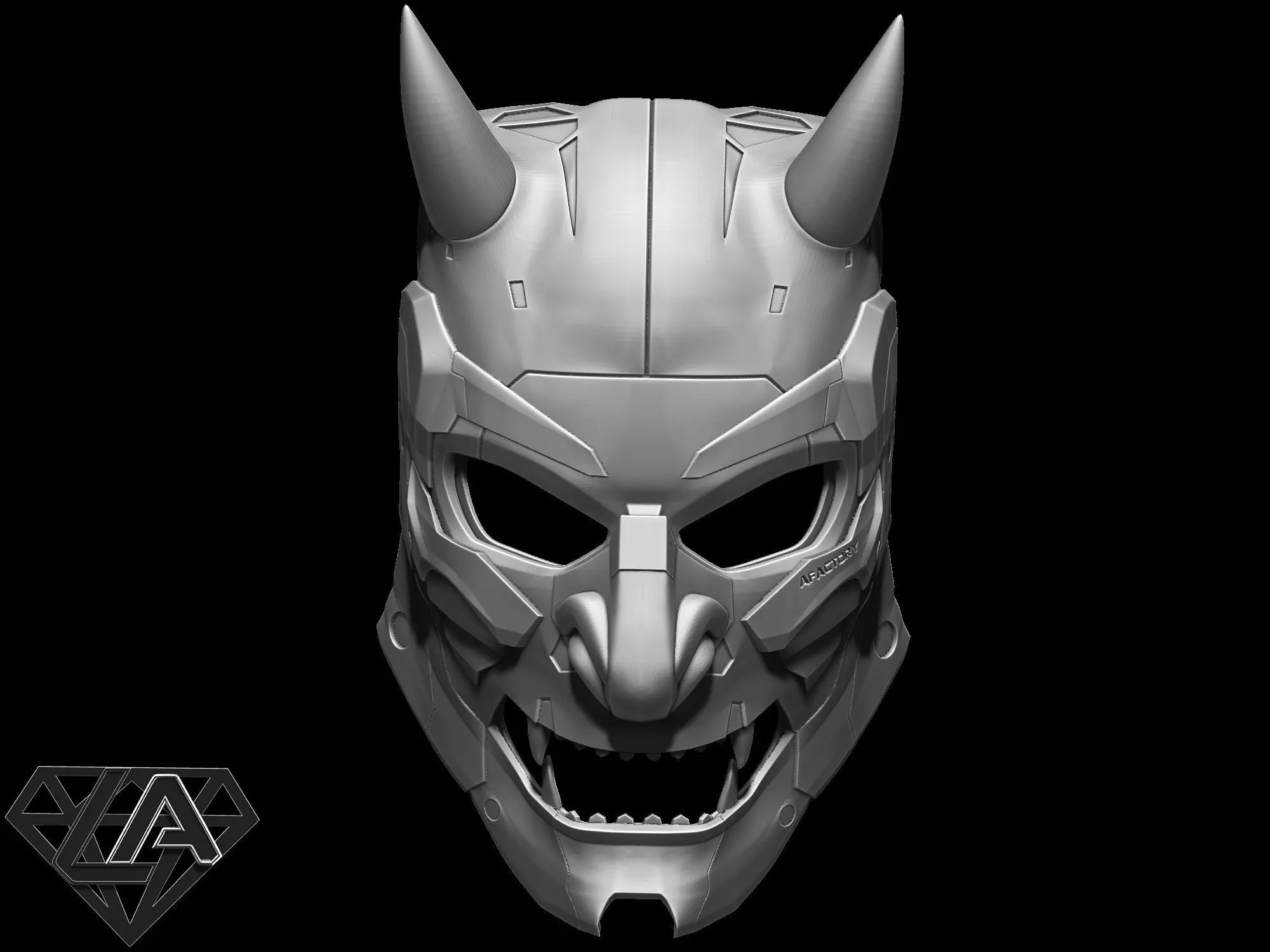 Demon CyberONI full mask 3D print model_0