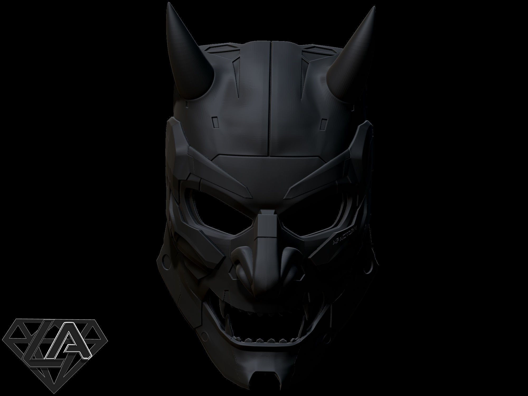 Demon CyberONI full mask 3D print model_1