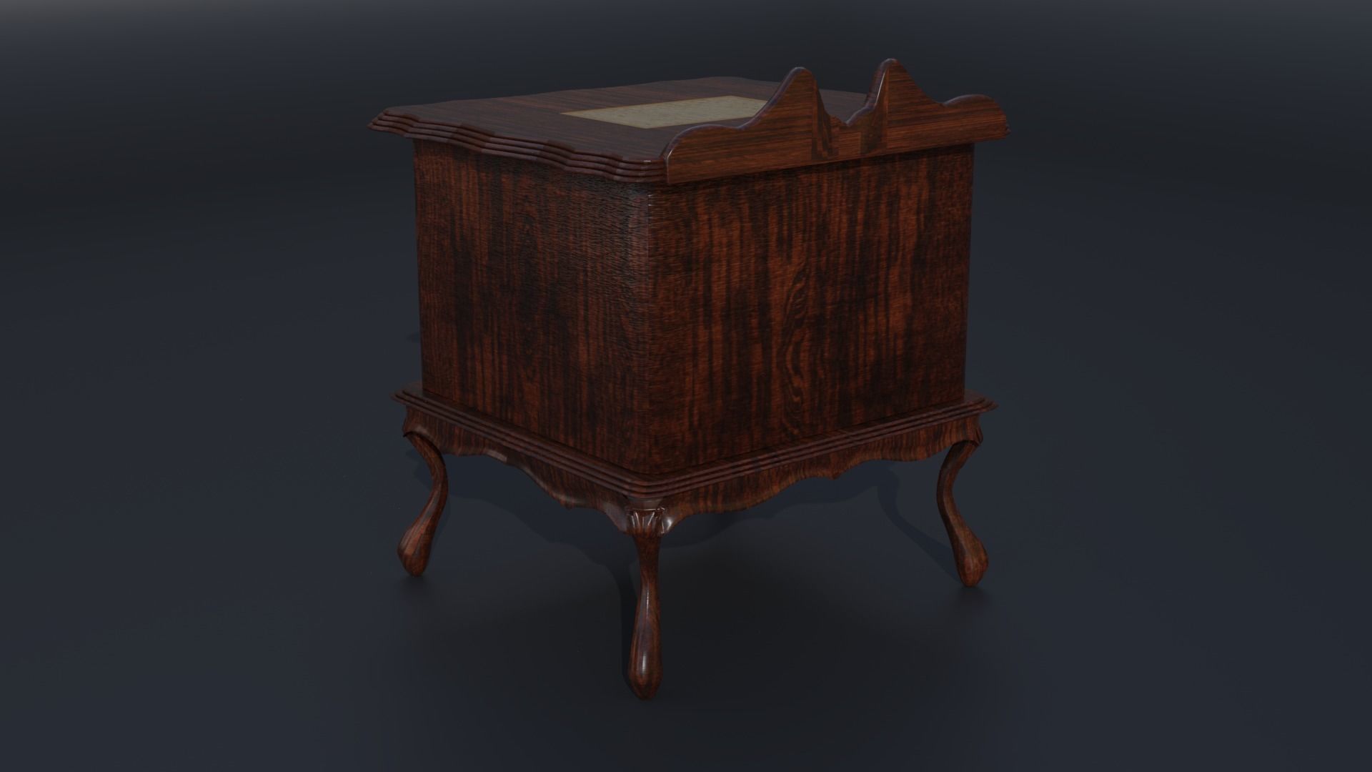 NightStand bedside table with two drawers 3D model_3