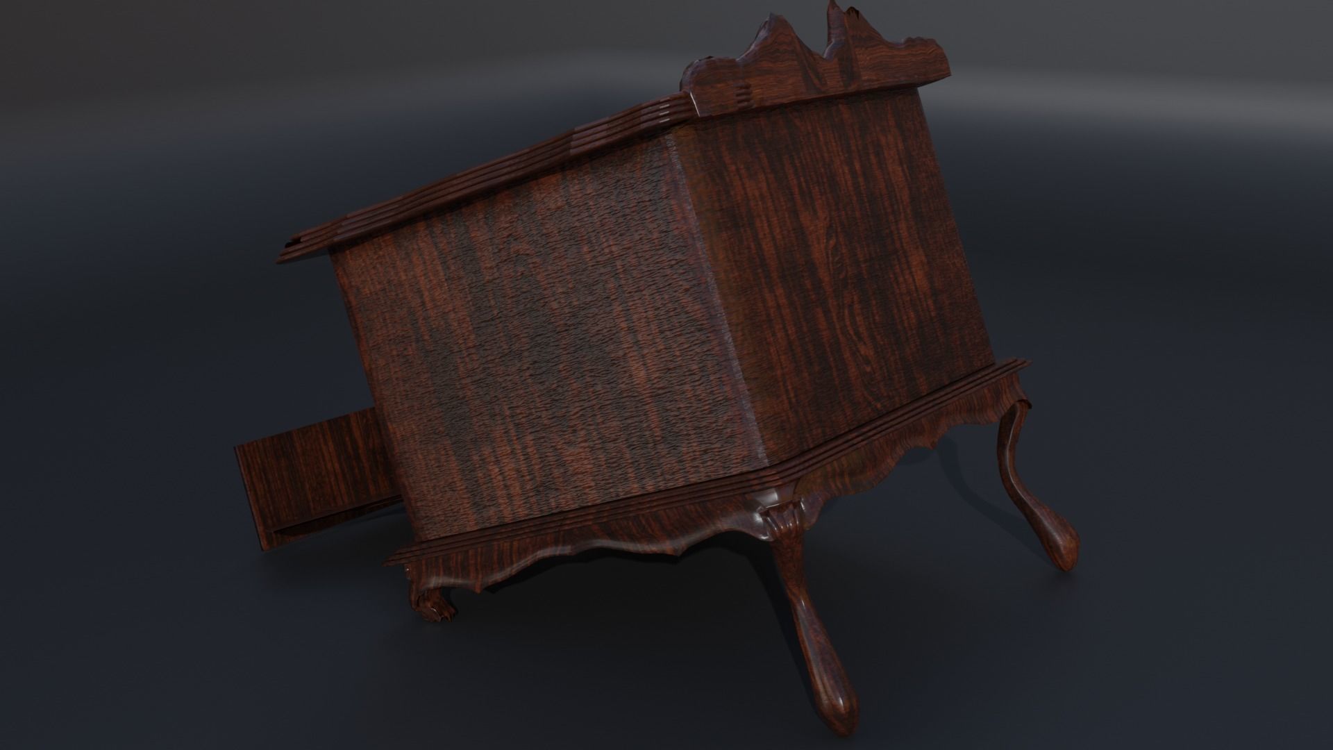 NightStand bedside table with two drawers 3D model_5