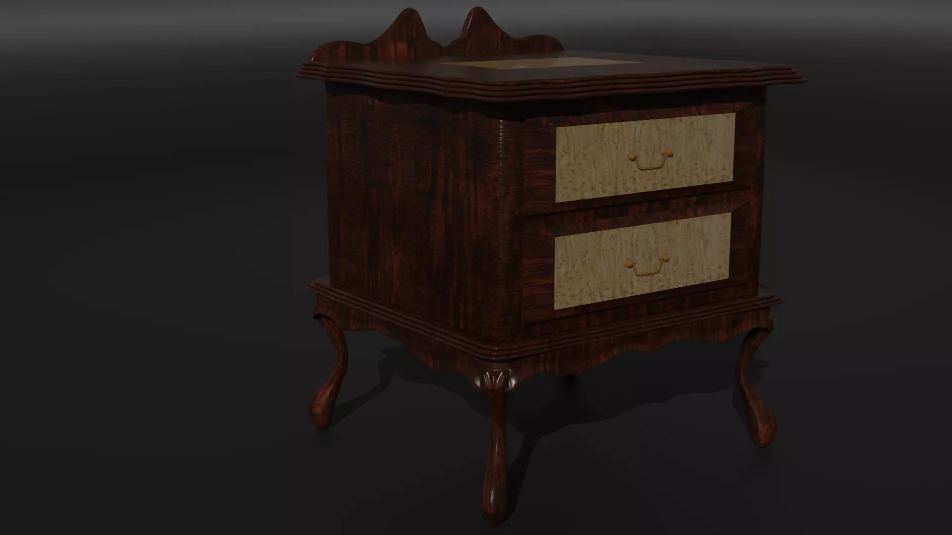 NightStand bedside table with two drawers 3D model_0
