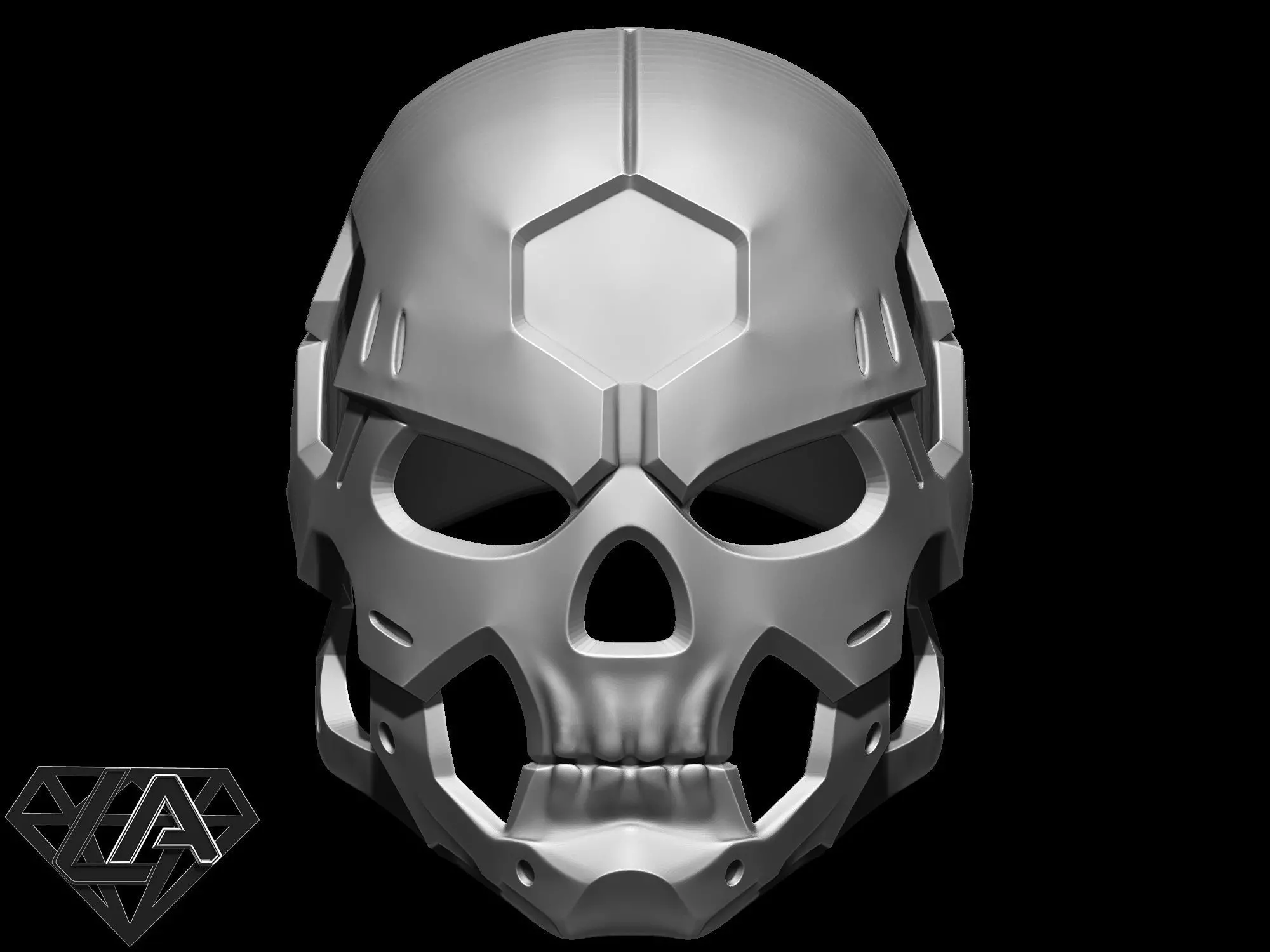 Sci-fi skull custom helmet 3D print model_0