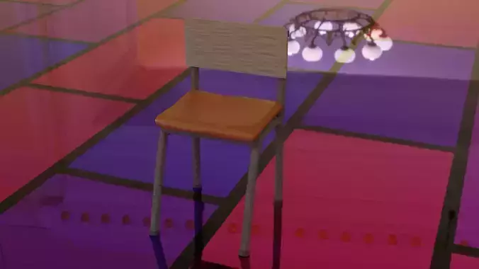 Wood and steel chair