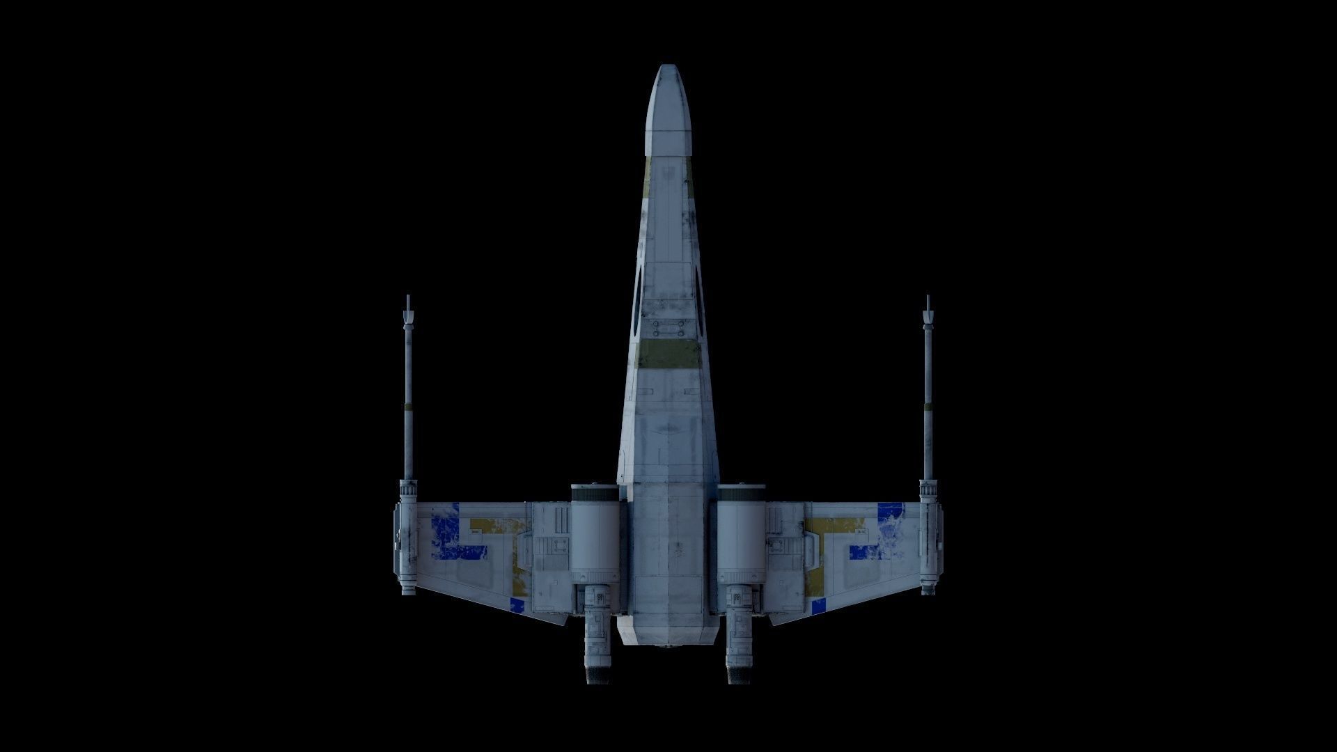 X-WING star wars x - fighter flying in sky 3D model_13